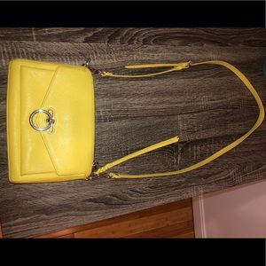 authentic rebecca minkoff yellow crossbody purse